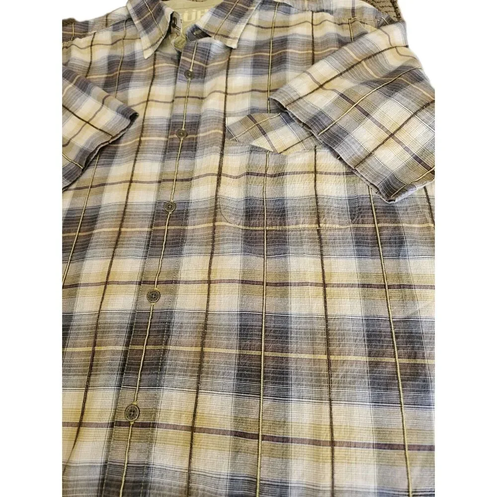 Kuhl Short Sleeve Shirt Men’s Large Plaid Outdoor Hiking Gorpcore Quick Dry - Picture 3 of 8